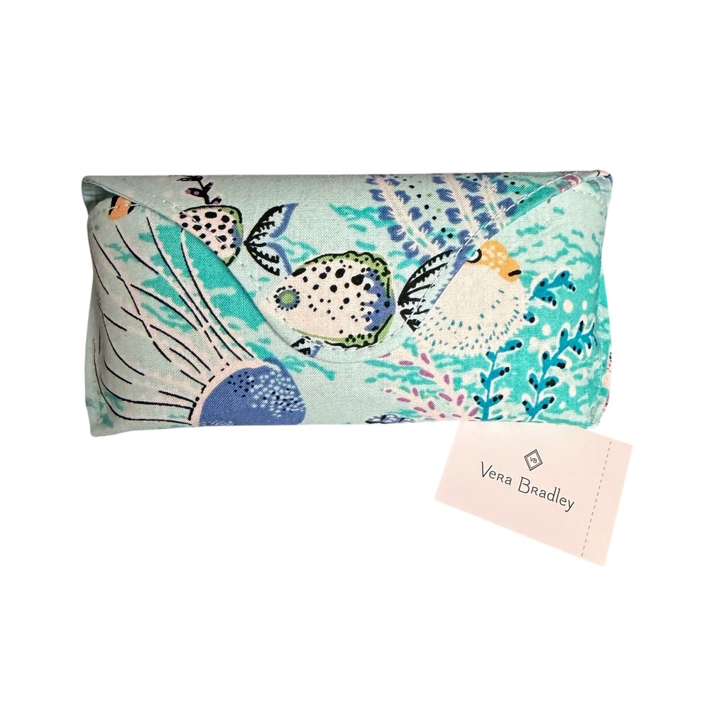 Vera Bradley Eyeglass Case Antilles Treasure Blue Fish‎ Shells Magnetic NWT